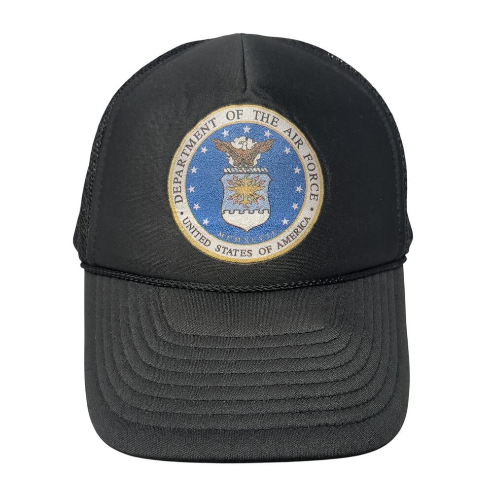 Department Of The Air Force U.S.A Snapback Trucker Hat Black One Size Sun Cap